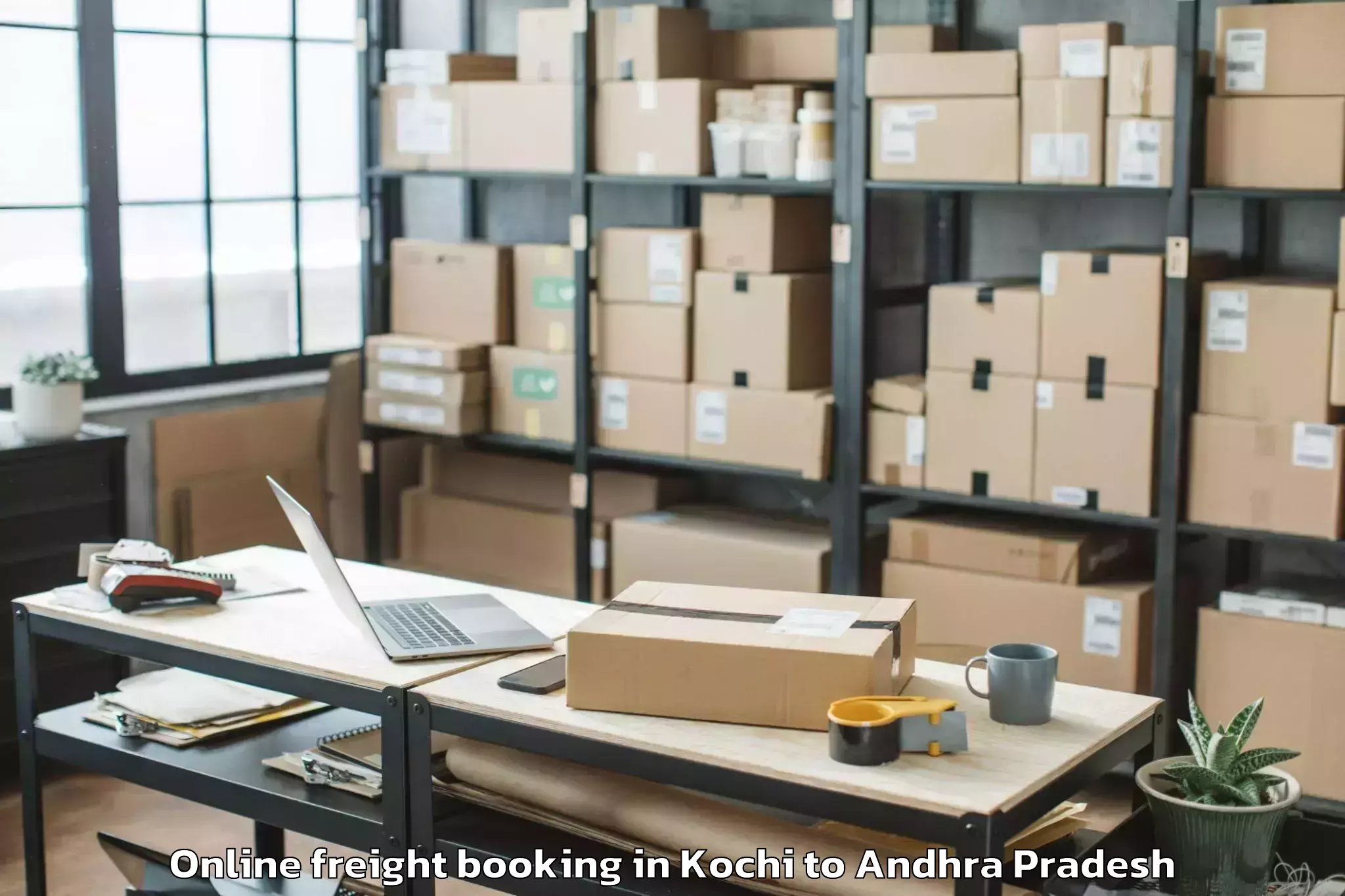 Book Kochi to Vajrapukothuru Online Freight Booking